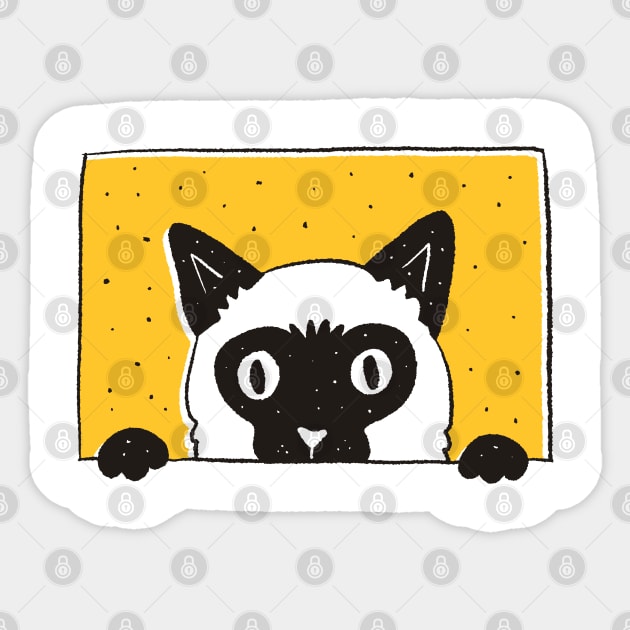 Peeking Cat Sticker by LR_Collections